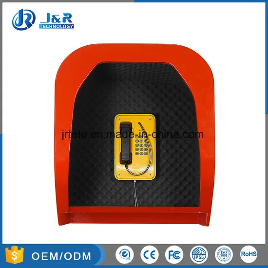 Heavy-Duty Acoustic Hood with Weatherproof Telephone, Emergency Phone Hood